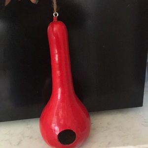 Handmade Bird feeders. In Red, Yellow and olive